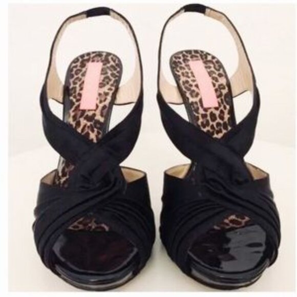 Betsy Johnson Astra Black Satin Stilettos Sz 8.5 - Picture 4 of 7